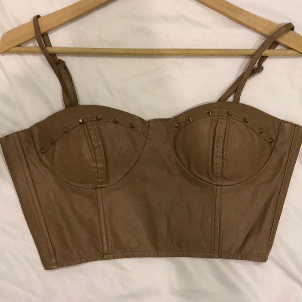 Leather studded crop